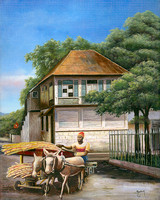 "Donkey Cart" 16x20 Original, Oil on Canvas, Framed or Unframed